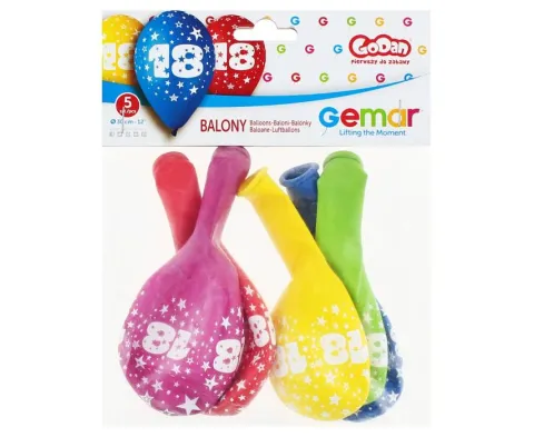 Balon Gemar 12 cali 1 sztuka cyfra 18