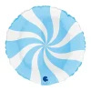 Balon Grabo 18'' Round Swirly White Matte Blue