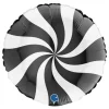 Balon Grabo 18'' Round Swirly White Black