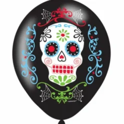 Balon gumowy Dia de los Muertos skull meksykańskie 6 szt. 11 cali
