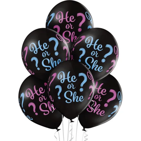 Balon gumowy HE OR SHE? Baby Shower 12 cali 1 szt.