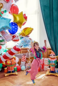 Balon gumowy świąteczny Merry Christmas renifer śnieżynki 12 cali 1 szt.