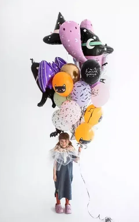 Balon HALLOWEEN Nietoperze Czarownica 30 cm 1 szt. mix