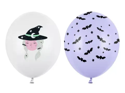 Balon HALLOWEEN Nietoperze Czarownica 30 cm 1 szt. mix