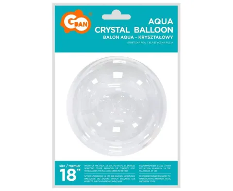 Balon kula Bubble Deco Aqua Crystal transparentny 18 cali