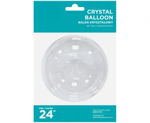 Balon kula Bubble Deco Aqua Crystal transparentny 24"