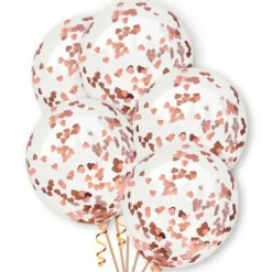 Balon przeźroczysty z konfetti serca 1 szt. - kolor do wyboru