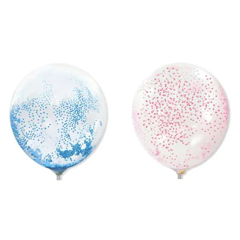 Balon przeźroczysty z piankowymi kuleczkami 1 szt. - kolor do wyboru