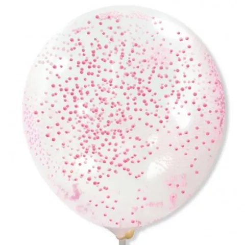 Balon przeźroczysty z piankowymi kuleczkami 1 szt. - kolor do wyboru