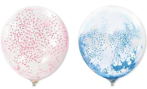 Balon przeźroczysty z piankowymi kuleczkami 1 szt. - kolor do wyboru