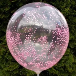 Balon przeźroczysty z piankowymi kuleczkami 1 szt. - kolor do wyboru