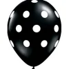 Balon Sempertex Czarny w białe Kropki 12'' 1 szt.