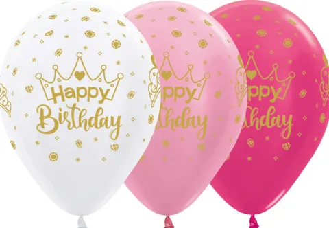Balon Sempertex Happy Birthday korona 12 cali 1 szt. mix