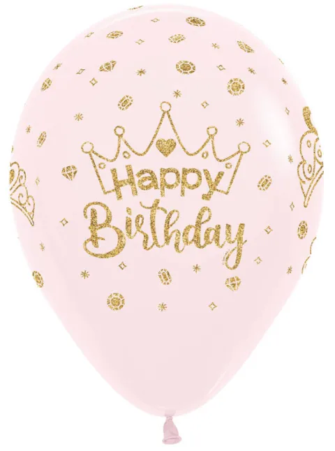 Balon Sempertex Happy Birthday korona brokat 12 cali 1 szt.