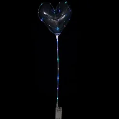 Balon SERCE świecący transparentny LED na patyczku