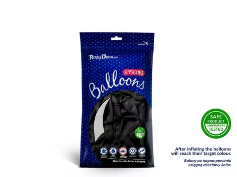 Balon Strong jednokolorowy 5 cali 100 szt. Pastel Black