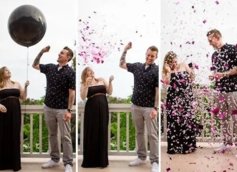 Balon z konfetti Gender Reveal na Baby Shower - Boy or Girl? 1m