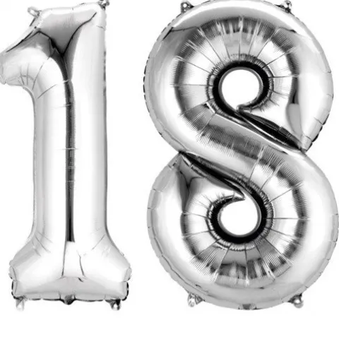 Balon foliowy Anagram 34 cale Maxi Liczba Srebrny