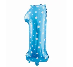 Balon foliowy Cyfra 1 ROCZEK we wzory 61 cm