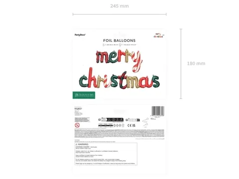 Balon foliowy girlanda Merry Christmas, 143 x 25 cm
