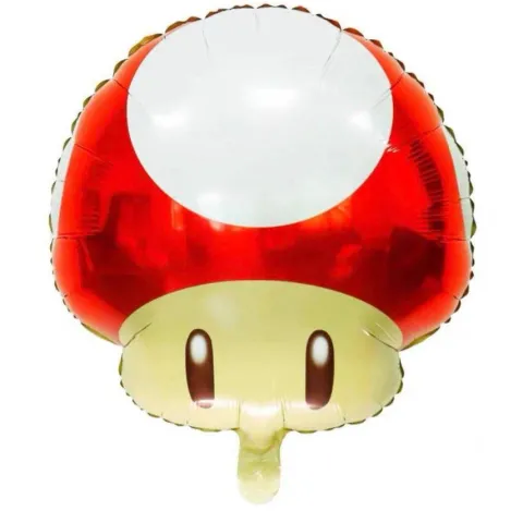 Balon foliowy grzybek Super Mario czerwony 47 x 50 cm