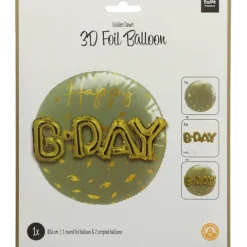 Balon Foliowy Happy B-Day 3D trójwymiarowy 56 cm