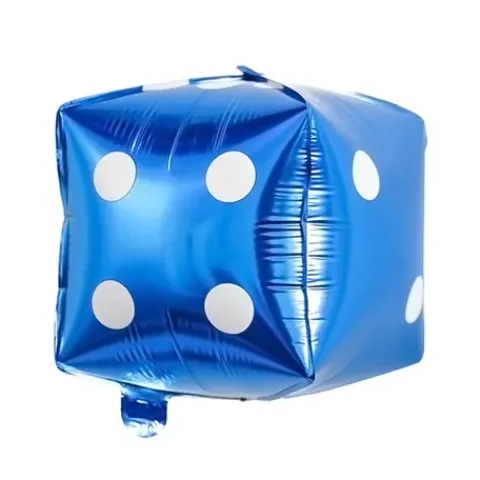 Balon foliowy kostka do gry kości niebieski 50 x 50 cm