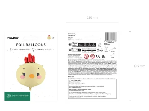 Balon foliowy Kurczak 51x59 cm