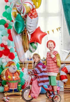 Balon foliowy laska cukrowa 35 cm 5 szt. mix