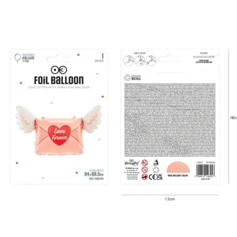 Balon foliowy List Love Forever 89,5 x 64cm
