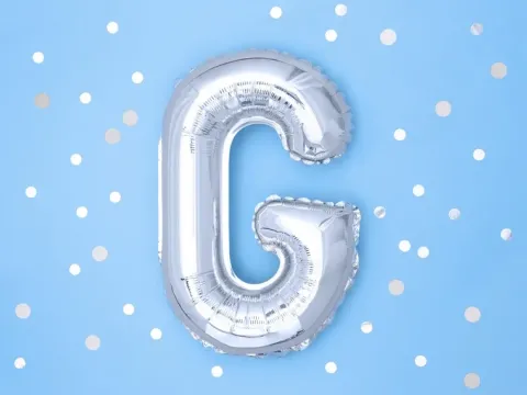 BALON foliowy Litera G 35 cm na POWIETRZE