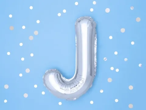 BALON foliowy Litera J 35 cm na POWIETRZE