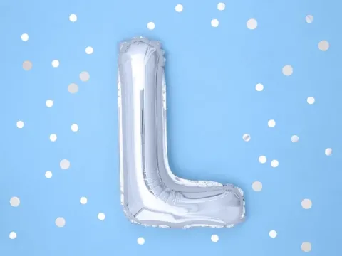 BALON foliowy Litera L 35 cm na POWIETRZE
