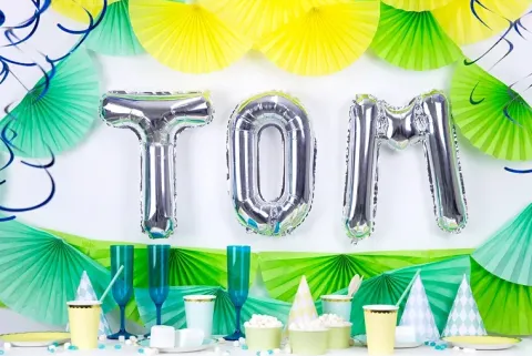 BALON foliowy Litera T 35 cm na POWIETRZE