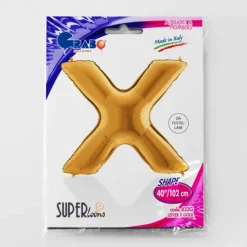 Balon foliowy litera X alfabet złota 40 cali