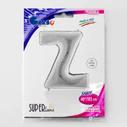 Balon foliowy litera Z alfabet srebrna 40 cali