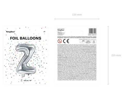 BALON foliowy Litera Z 35 cm na POWIETRZE