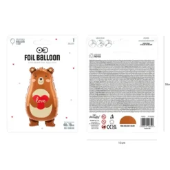 Balon foliowy Miś z sercem Love 48x79cm