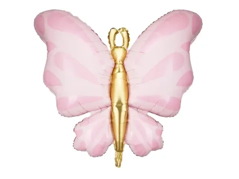 Balon foliowy Motyl, 69x69 cm, różowy