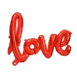 Balon foliowy napis LOVE czerwony 45x60 cm