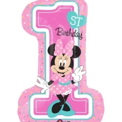Balon foliowy na roczek Myszka Minnie 48 x 71 cm