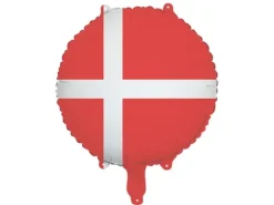 Balon foliowy okragły Flaga Danii 35 cm