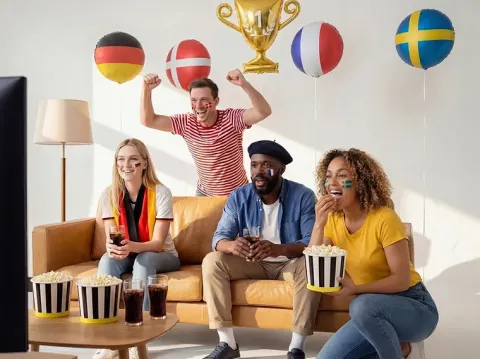 Balon foliowy okragły Flaga Danii 35 cm