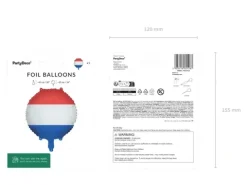 Balon foliowy okragły Flaga Holandii 35 cm