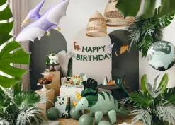 Balon foliowy okragły urodzinowy Happy Birthday Dinozaur 35 cm