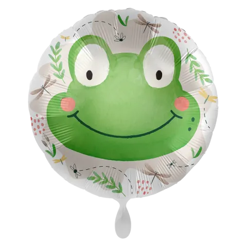 Balon foliowy okragły z żabką 18 cali 43 cm