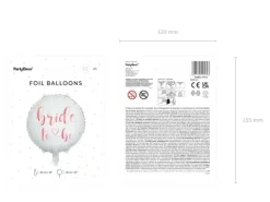 Balon foliowy okrągły biały Bride to be wieczór panieński 18 cali