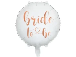 Balon foliowy okrągły biały Bride to be wieczór panieński 18 cali