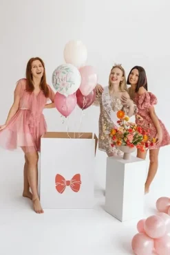 Balon foliowy okrągły Bride wieczór panieński w kwiaty 18 cali