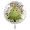 Balon foliowy okrągły CHOINKA Wesołych Świąt 43 cm